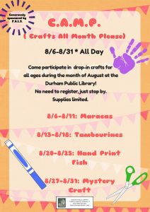 C.A.M.P. ( Crafts All Month Please) 8/6-8/11: Maracas